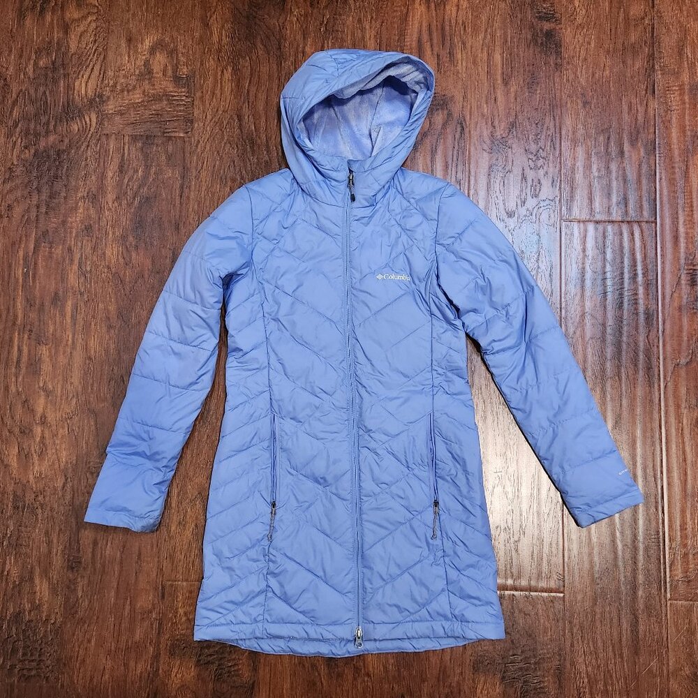 Long padded Columbia hooded coat